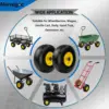 4.10/3.50-4" Flat Free Tire and Wheel, 10" Solid Tire with 5/8" Axle Bore Hole with 3/4" & 1/2" Extra Bearings, 2.2" Offset Hub 6