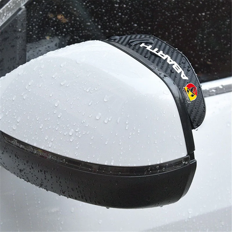 2pcs Car Rear View Mirror Rain Eyebrow Visor Carbon Fiber Rain Cover for Abarth 595 500 124 Spider 695 PUNTO Auto Accessories rearview mirror rain shield rearview mirror rain eyebrow car rearview mirror visor rearview mirror rain guard rearview mirror visor