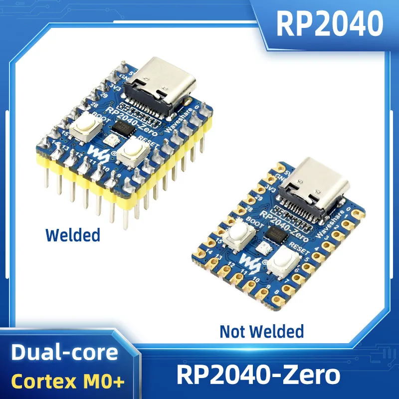 RP2040-Zero Pico-like MCU Board Base On Raspberry Pi Pico Dual-core Arm Cortex M0+ Microcontroller USB-C Connector mini development board