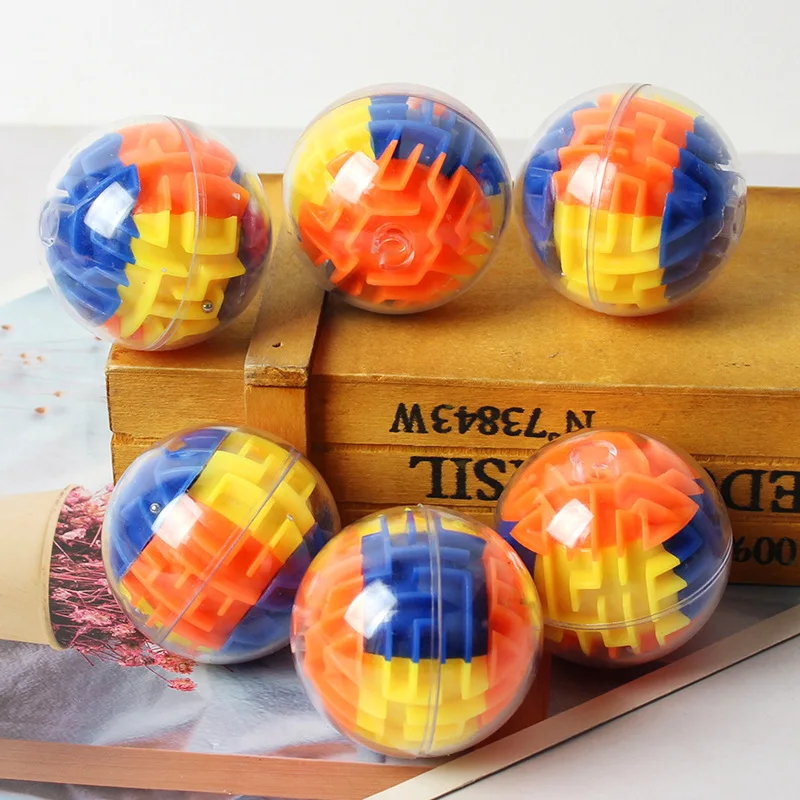 Mini 3D Magic Maze Puzzle Ball Cube Game Globe Sphere Bulk Labyrinth Toys Brain Teaser Game Learning Education Puzzle Toys Gifts