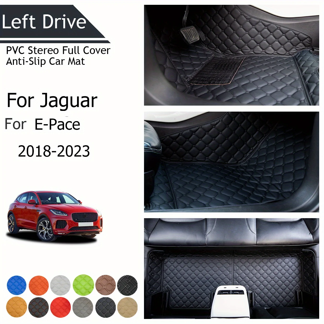 

TEGART 【LHD】For Jaguar For E-Pace 2018-2023 Three Layer PVC Stereo Full Cover Anti-Slip Car Mat Car Floor Mats Car Accessories