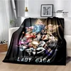 Star Lady-Gaga printed blanket warm flannel blankets soft and comfortable blanket home travel blanket bed linings birthday gift 1