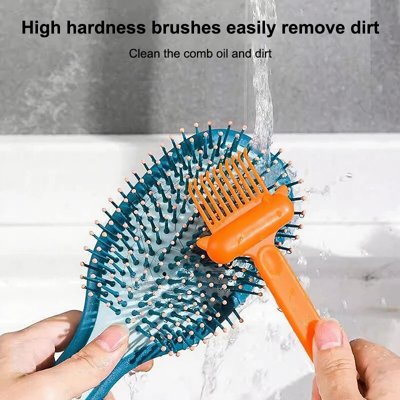 Dual-Function Portable Hairbrush Cleaner and Comb Brush