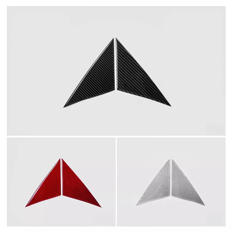 Tesla Model 3/Y Highland 2019-2025 액세서리 A 필러 삼각형 장식 스티커 수정 된 탄소 섬유 스크래치 방지