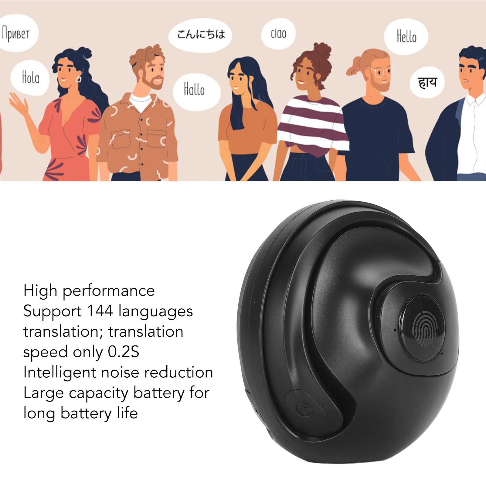 Translator Earbuds Translator Earphones Voice Translator Language Translator Translation Headset Language Translator Earhooks 3 Modes Translator Earbuds Bluetooth 5.3 Support 144 Languages Online Translation for Translation