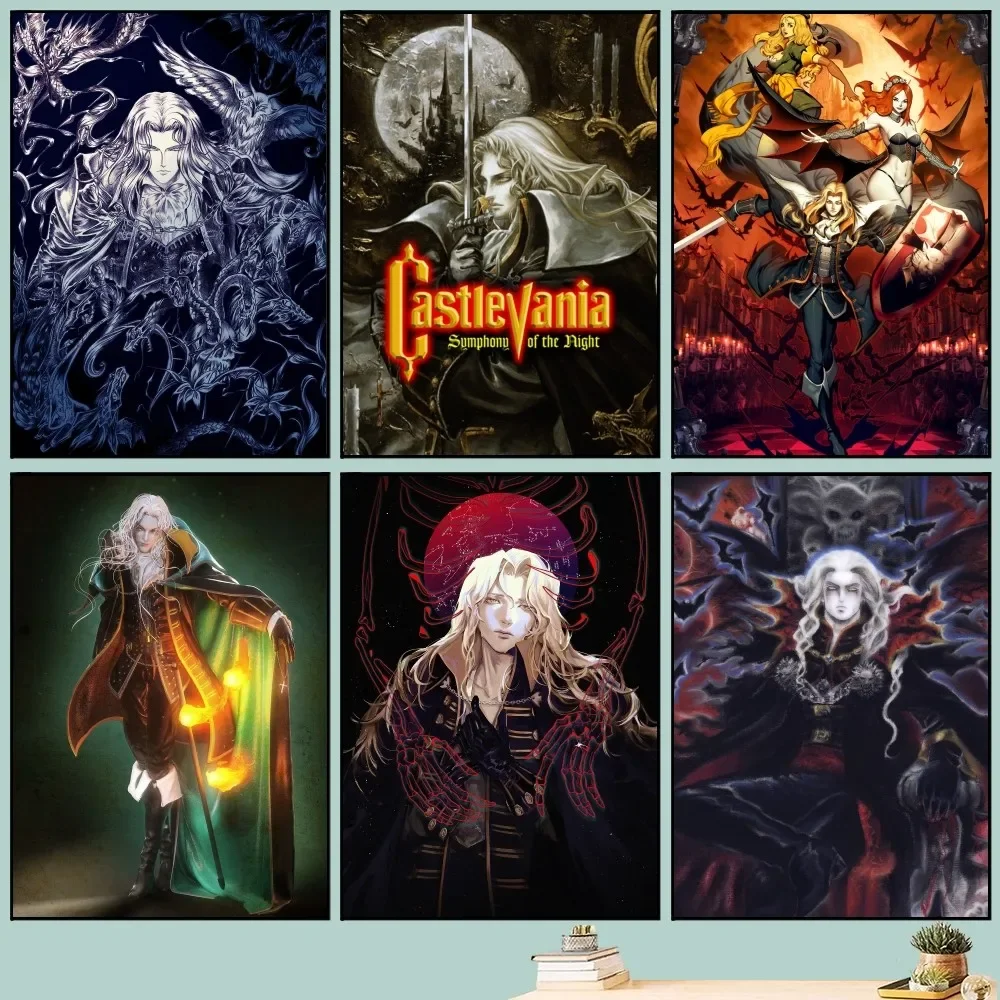 Castlevania Symphony Of The Night Poster Fai Da Te Vintage Movie Poster Wall Art Painting Study Stickers Big Szie Wall Painting