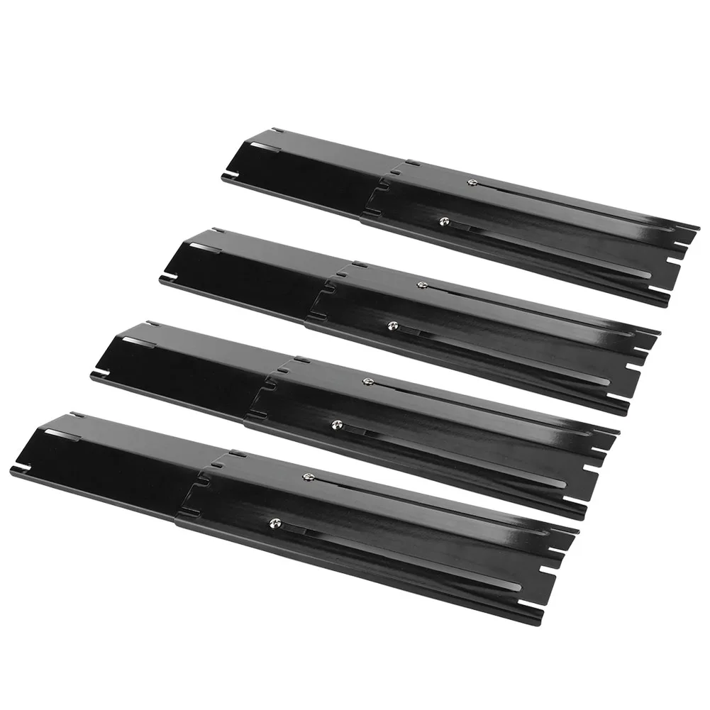 4Pcs Adjustable Universal Heavy Duty Adjustable Porcelain Steel Heat Plate Replace Shield Heat Tent Burner Cover Gas Grill