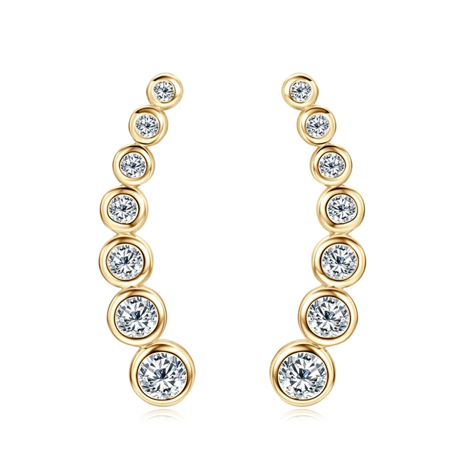 Boucles d'oreilles clipsables 7 étoiles en argent sterling 925 avec moissanite ronde D de 0,76 carat, tendance 2026, bijoux pour femme, cadeau de mariage