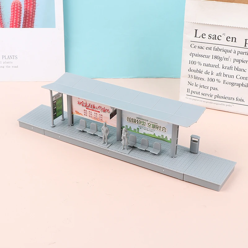 1/87 Mini Simulation Bus Station Model High-speed Rail Station Platform Diy 3
