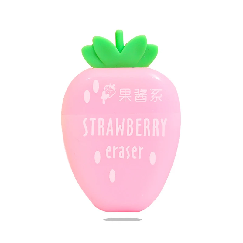 Sweet Strawberry Rubber Eraser 3 pcs/lot School Supplies Stationery Kids Students Cool Prizes Cute Erasers pencil eraser