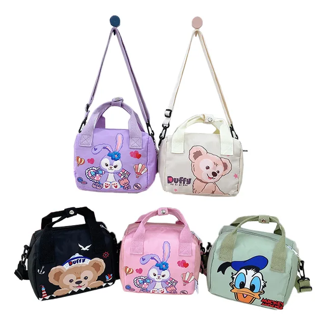 Disney Stellalou Donald Duck Duffy Cartoon Anime Cute Printed Canvas Bag Children School Outing Leisure Shoulder Bags for Girls 1