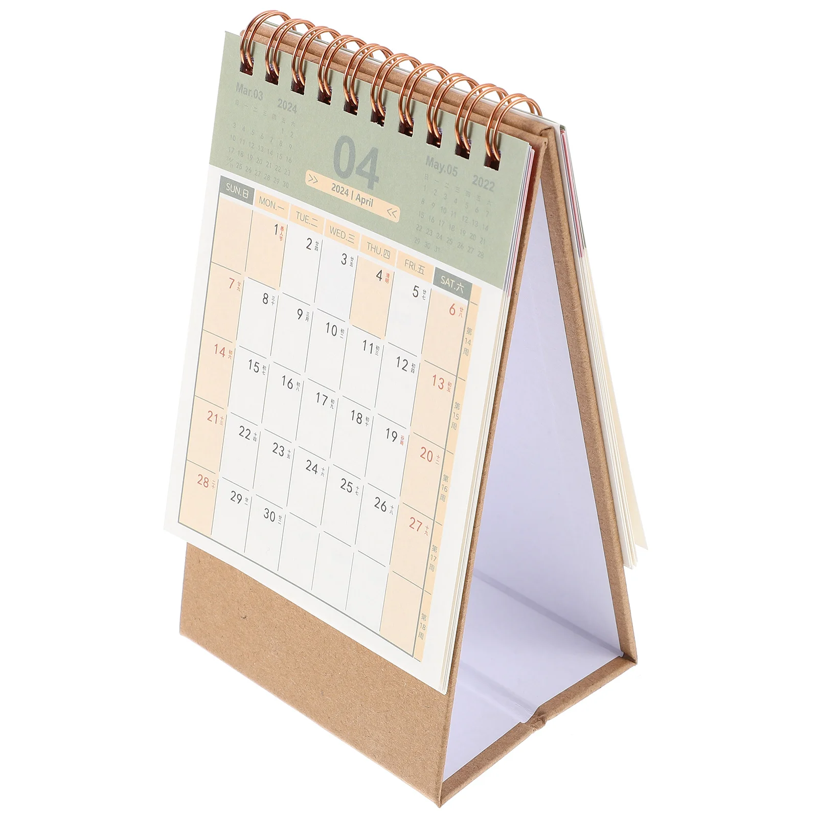 Mini calendrier de bureau en papier mignon, calendriers debout