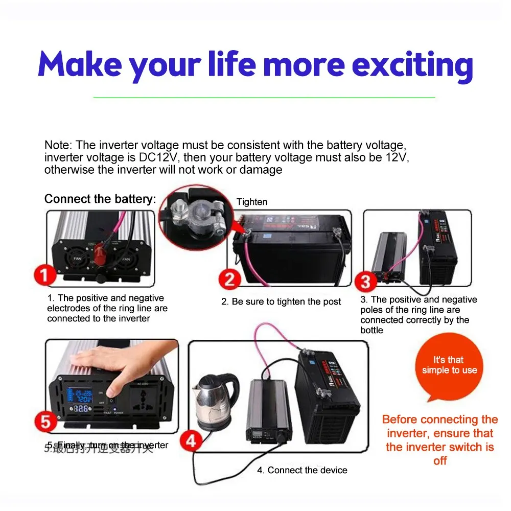 Sa4e7df4425ea4f958bd815214209059c2 Pure Sine Wave Inverter DC 12v To AC 220V 1000W Portable Power Bank Converter Solar Inverter Mallzona