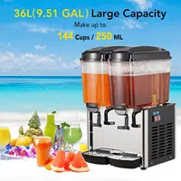 Commercial Beverage Dispenser 9.6 Gal Drink Dispenser,Food Grade Material Stainless Steel Slushy Machine Thermostat Controller 2