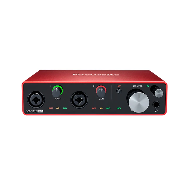 Focusrite-Wild audio USB planchers lett 4i4 (merveilleuse génération), carte  son pour enregistrement, microphone JEBass, 4 entrées, 4 sorties, nouvelle  version - AliExpress