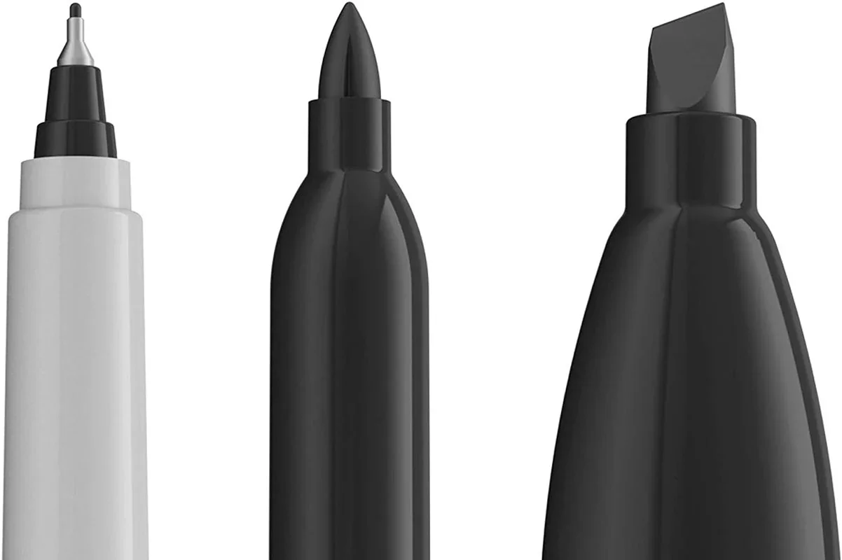 6pcs Sharpie Permanent Markers Featuring Fine Ultra Fine and Chisel Point Markers Black Oil Ink Office School Painting Supplies - Image 2