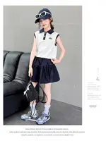 Ensemble d'été pour filles : Polo sans manches style princesse et jupe courte – Nouvelle collection tendance 2026, tailles moyennes à grandes 6