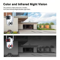 Caméra de surveillance WiFi 1080P, détection humaine par IA, caméras P66 à double objectif, suivi audio bidirectionnel, caméras IP PTZ de sécurité extérieures 6