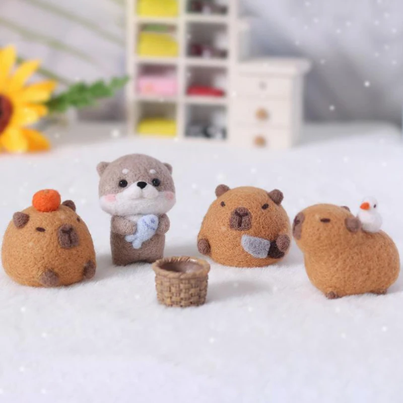 Wool Felting Kit Handmade Poke DIY Cute Capybara Doll Plush Toys