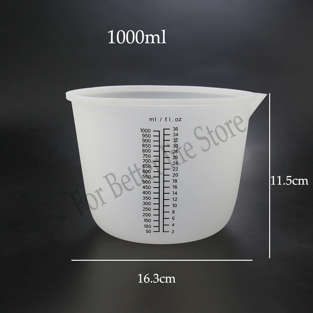 1Pcs  30ML-1000ML Silicone Measuring Cup Transparent With Scale Separating Cups DIY Cake Epoxy Resin Jewelry Making Tools