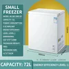 58L/72L Small Freezer, Energy Saving Chest Deep Freezer with 6 Level Adjustable Thermostat, Top Opening Compact Freezer 2