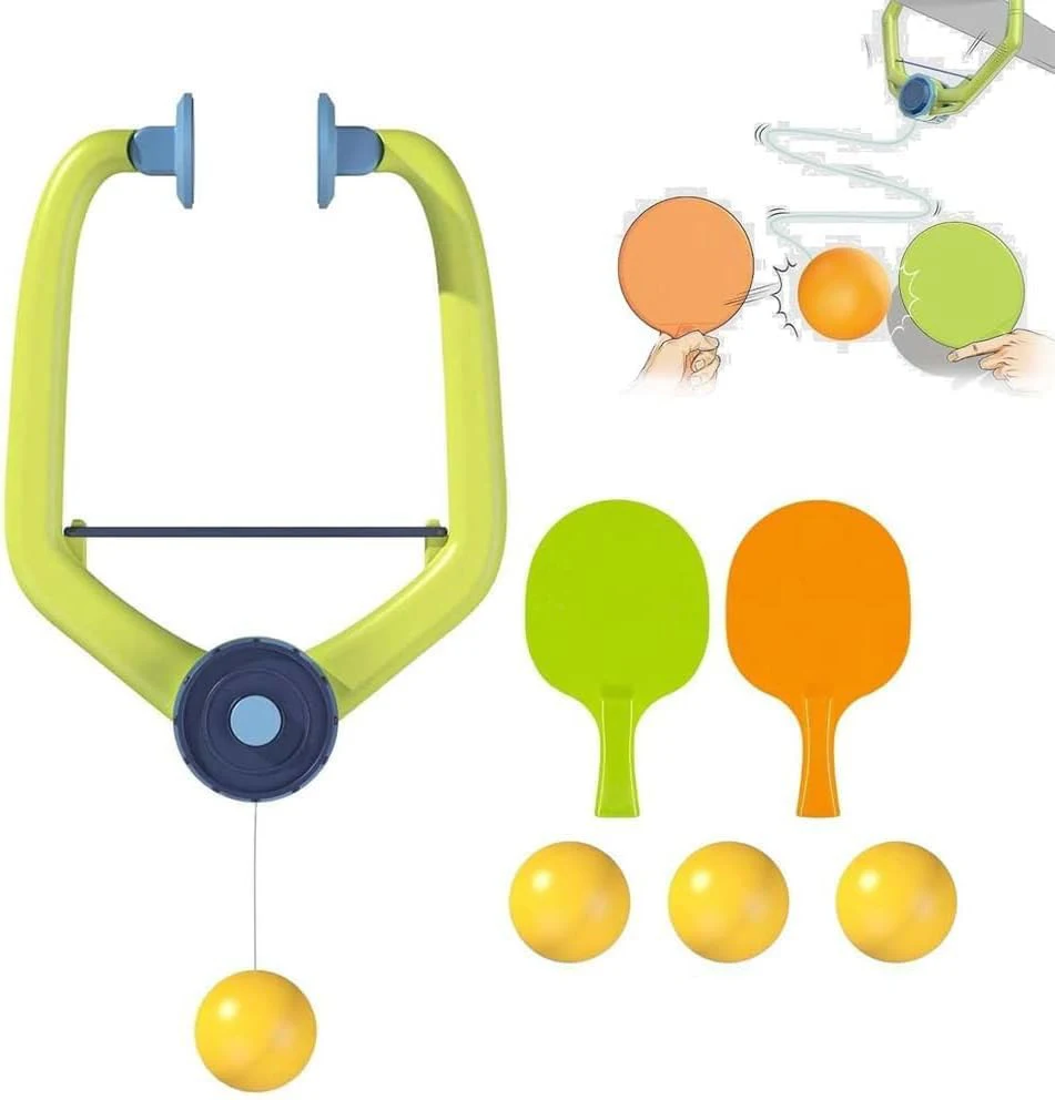 Door Ping Pong Game Over The Door,Adjustable Doorway Game Pingpong Trainer Door Jam Pingpong Starter Kit for Door Frame Hanging