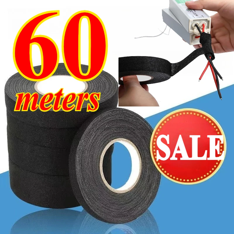 Electrical Tape Harness Bundle Insulation Heat-resistant Auto Wiring Fabric Cloth Wrap Waterproof Cable Organizer Adhesive