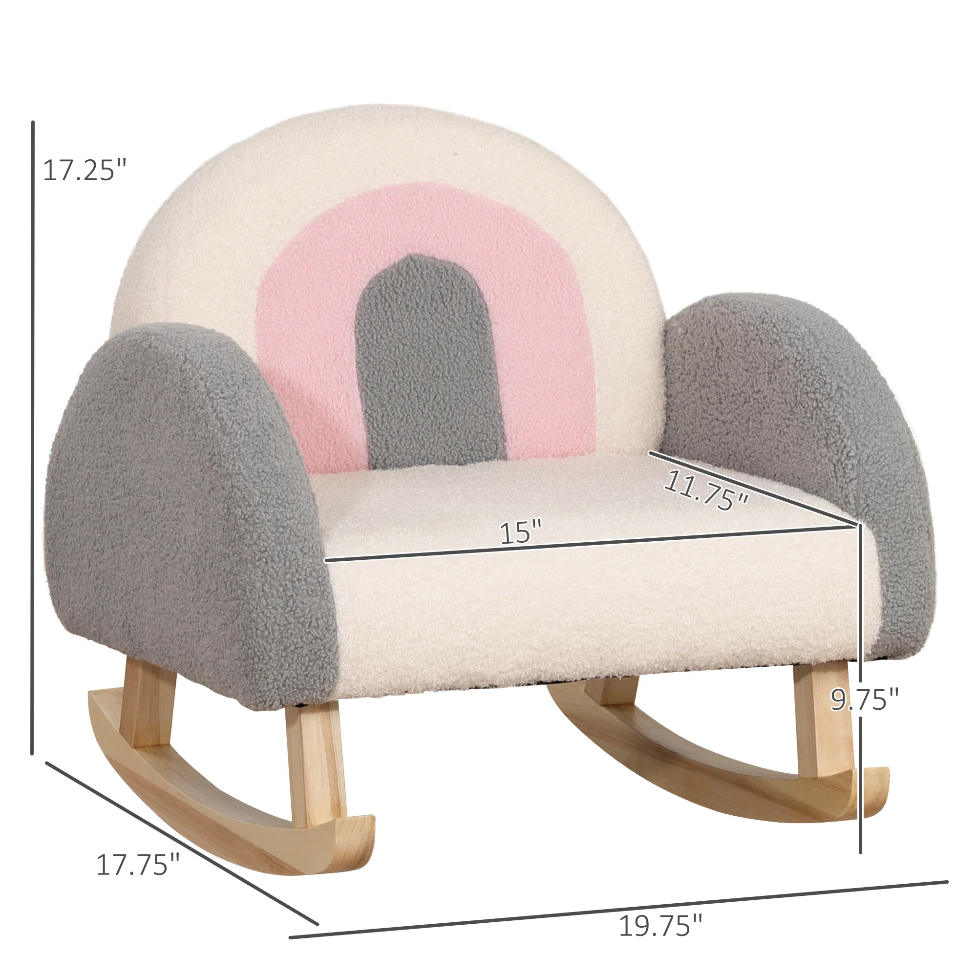 Rocking Toddle Sofa Chair for Nursery Kindergarten Playroom Bedroom - Gray 3