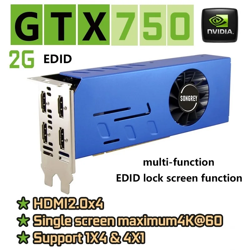 SONGREY Graphics Card GTX1050 1050Ti 750 750Ti GT730  4HDMI Multi-Display 4GB GDDR5 Video Card nVIDIA EDID Function Support U3D good pc graphics card Graphics Cards