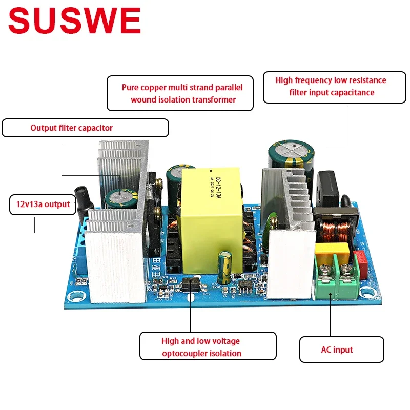 Universal AC to DC Voltage Regulator - Adjustable Low Ripple Industrial Power Supply Module