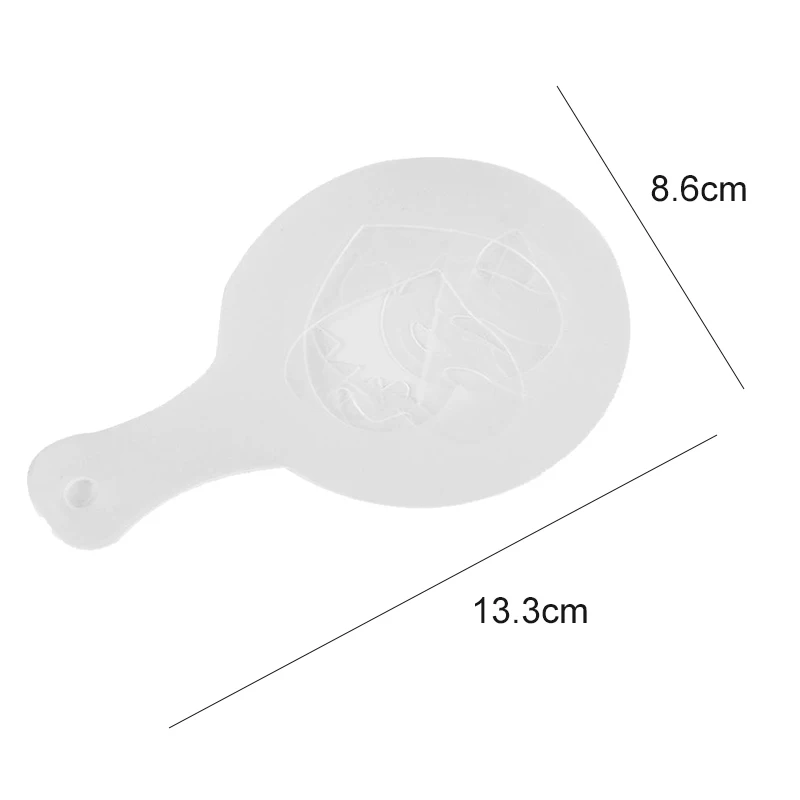 Plastic Cafe Foam Template Barista Stencils Mold Coffee Art Needles Stainless Steel latte Garland Needle Powder Sprinkle 16PCS, cappuccino mold