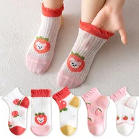 5 Pairs/Lot Children Socks Boy Girl Baby Fashion Cotton Solid Wild Soft Cozy Breathable For 1-12Y Summer Kids Casual Mesh Socks 2