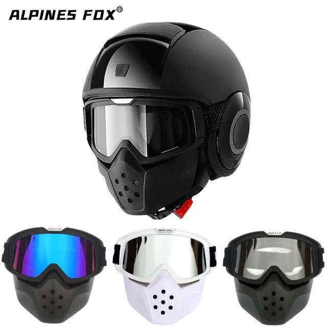 escapar infinito Gallina Gafas de Motocross para casco de motocicleta, lentes Retro de cara abierta,  Protector de gafas de moto _ - AliExpress Mobile