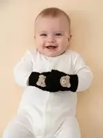 4 paires de mitaines en demi-velours pour bébés garçons de 0 à 12 mois, motif ours mignon, gants en peluche épais kaki, mitaines chaudes anti-rayures à doigts entiers 4