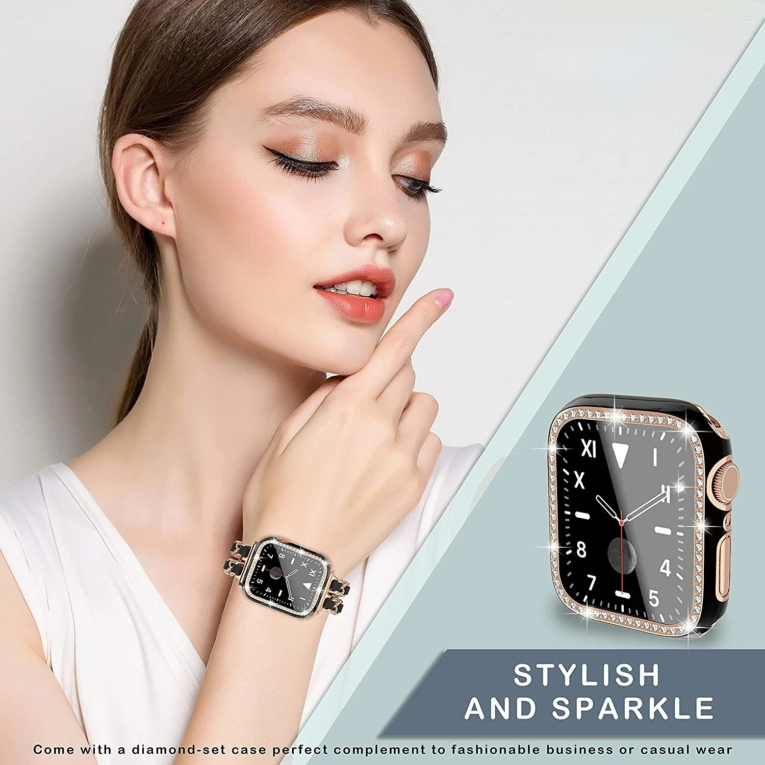 Metal Bracelet Strap For Apple watch 8 7 45mm 41mm 6 5 4 44mm 40mm Fashion Smart Watch Stainless Steel Wristband For iwatch 42mm