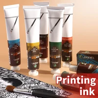 Marie's 6 Colors 50ml/1.69 oz Printmaking Inks,Oil-Based Printing Paint Linoleum Blocks on Paper Glue Board Wood,Wall for Adults 1