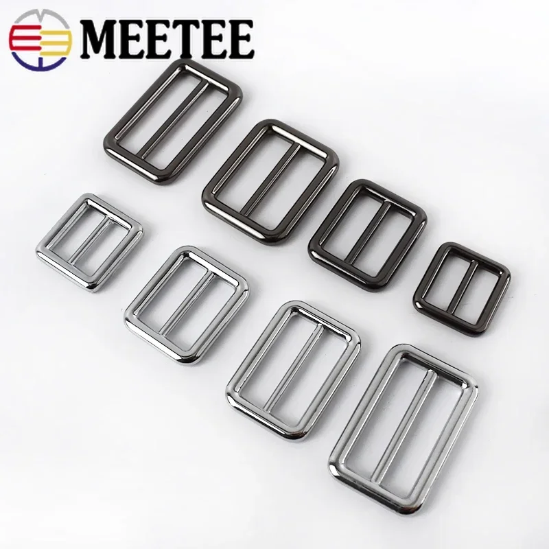 Meetee 트라이 글라이드 슬라이더, 백팩 웹 스트랩용 금속 버클 조정, DIY 가방 벨트, 가죽 공예 액세서리, 20mm, 26mm, 32mm, 38mm, 50mm, 4 개, 10 개