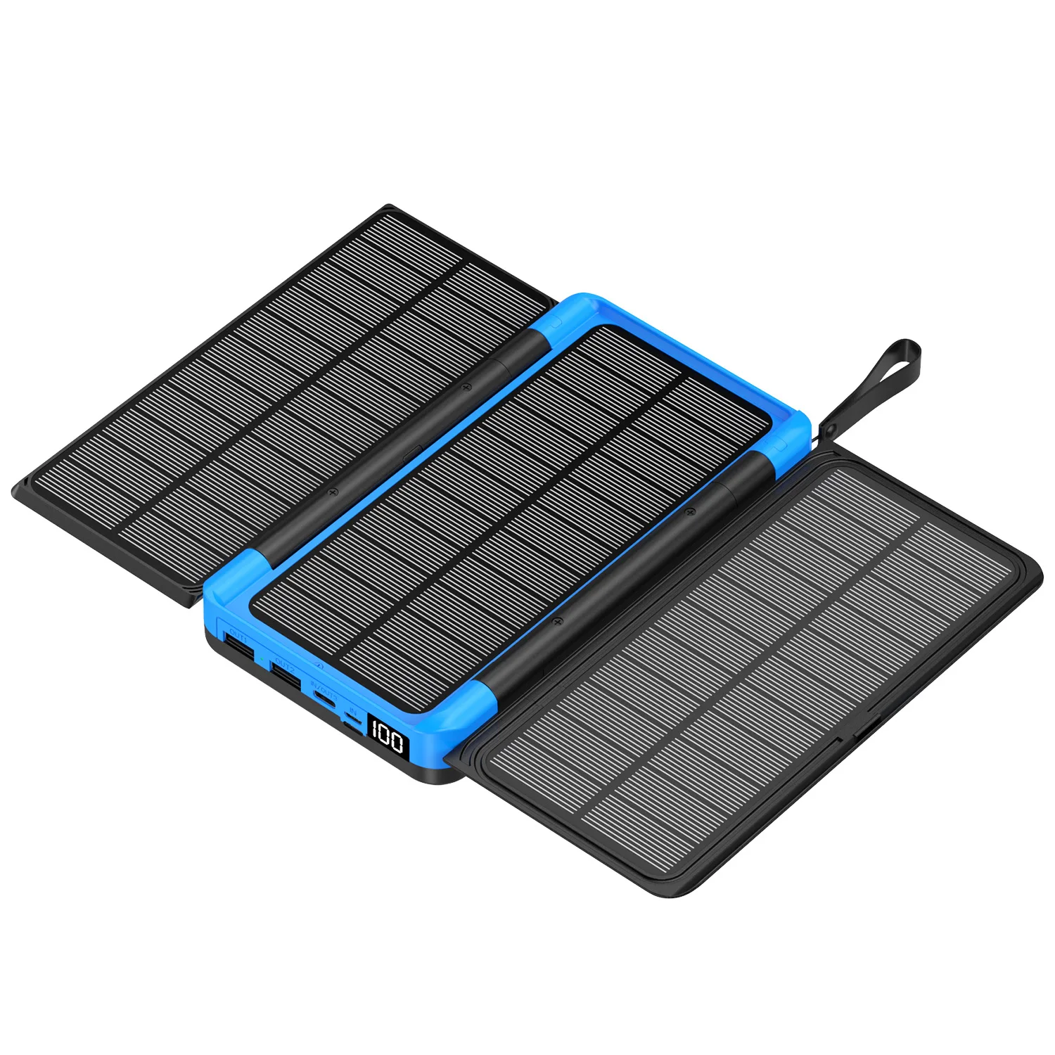 20000mAh outdoor  Solar Power Bank with 3 Solar Panel Qi Wireless Powerbank for iPhone 16 15 14 13 12 11 Huawei Xiaomi Poverbank 4