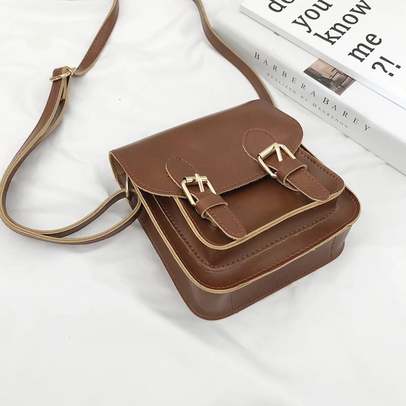 Women's Shoulder Bag Brand Designer Women's Pu Leather Straddle Bag Simple Girl's Purse Handbag 2022 New Style Messenger Bag