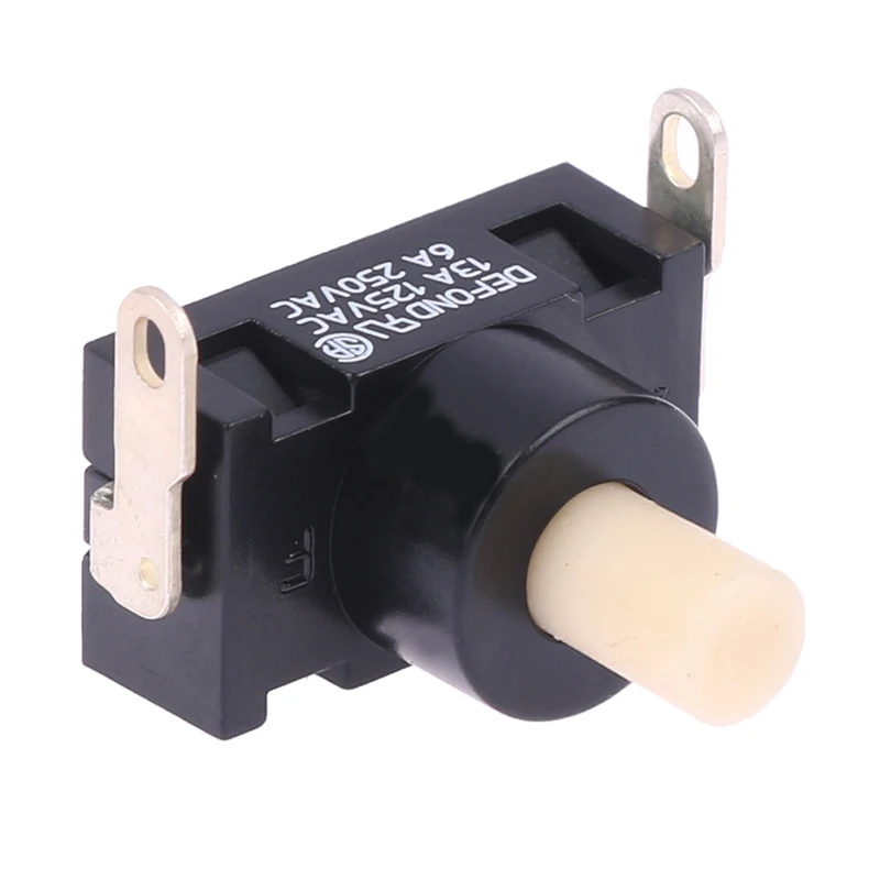 1pc 전원 버튼 스위치 2플러그 250VAC 6A/ 125V 13A 자동 잠금 ForDEFOND DPC-1114 고전력 진공 청소기 부품용 스위치