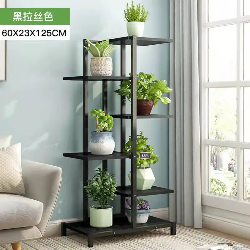 4/6 layers Flower rack Household balcony shelf Living room wood flower pot stand indoor balcony stand planter wood