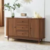 Fluted Sideboard Buffet Cabinet with Storage,Oval Curved Edge Sideboard with Drawer,Mid Century Modern Buffet Cabinet 1