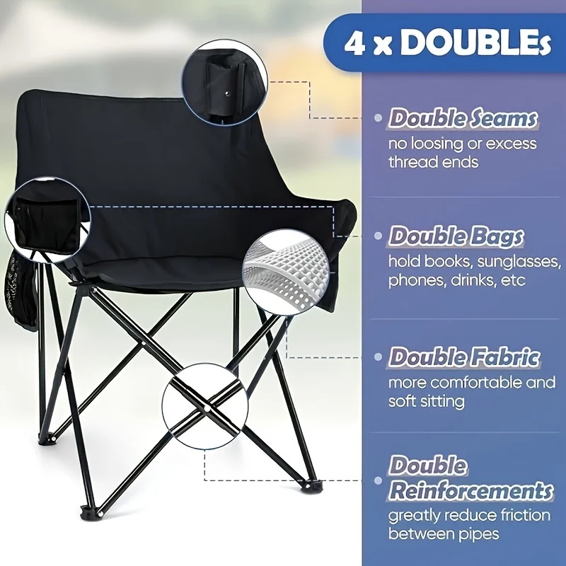 Outdoor Folding Moon Chair and Table Combination Portable