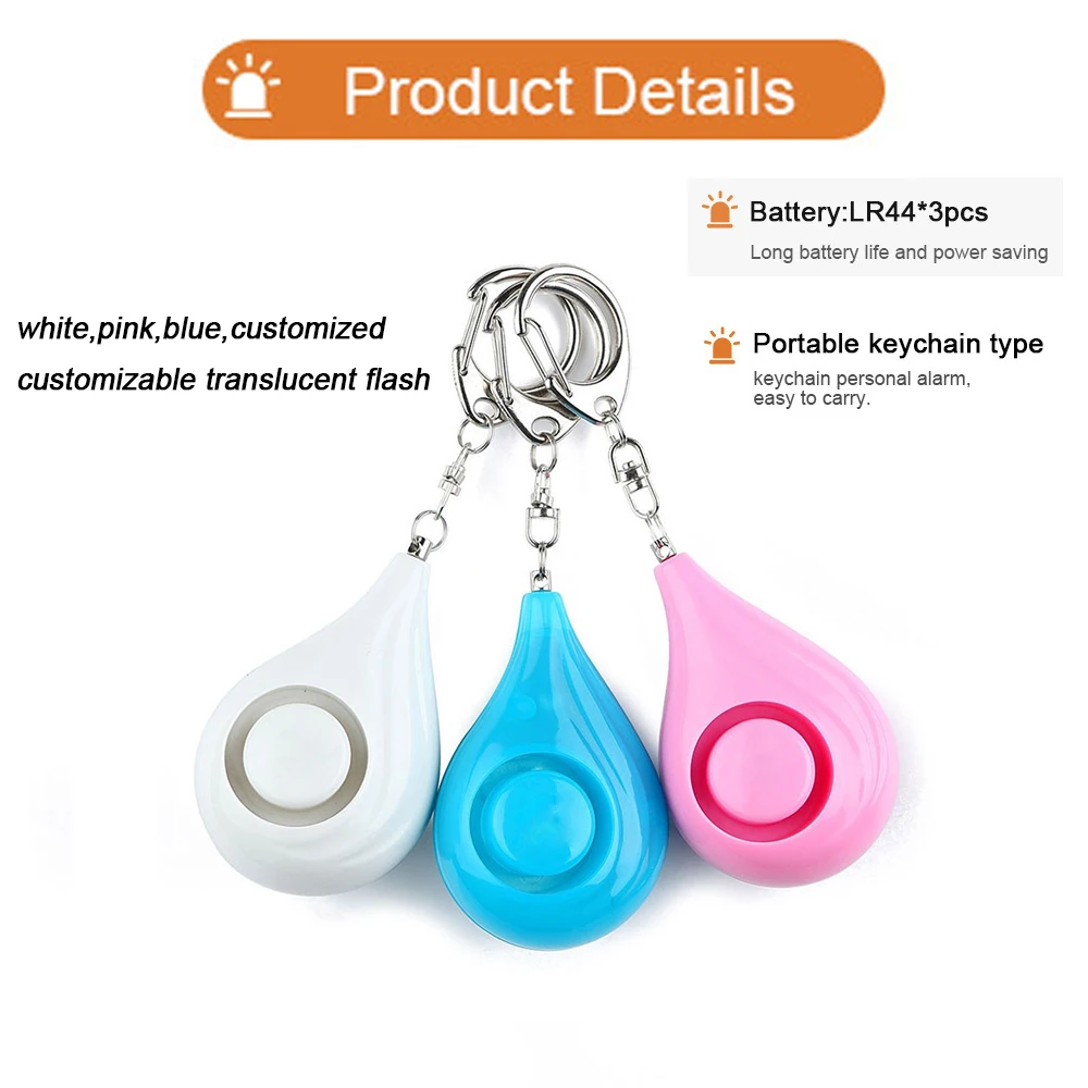 

New Waterdrop-shaped Anti-wolf Device Personal Artifact High-decibel Alarm Lady Portable Bag Anti-wolf Alarm Safety Accessories