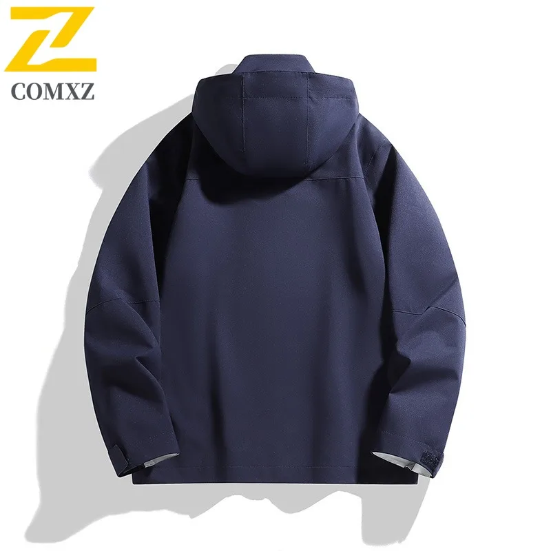 COMXZ Urban High Quality Mens Jacket Casual Hooded Outdoor Camping Multi Functional Coats Daily Style Lightweight Autumn Coat