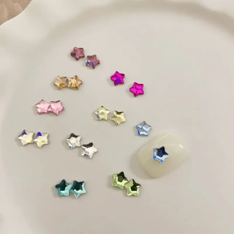 Super Sparkle Colorful Flatback Mini Star Nail Art Rhinestones - 50PCS Crystal Star Decorations
