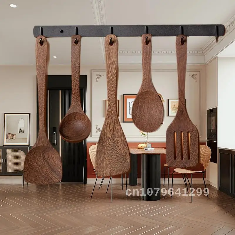 

Wooden Spatula Chicken Wings Complete Set No Paint Wax-Free Soup Spoon Wooden Spatula Household Non-Stick Cookware Set