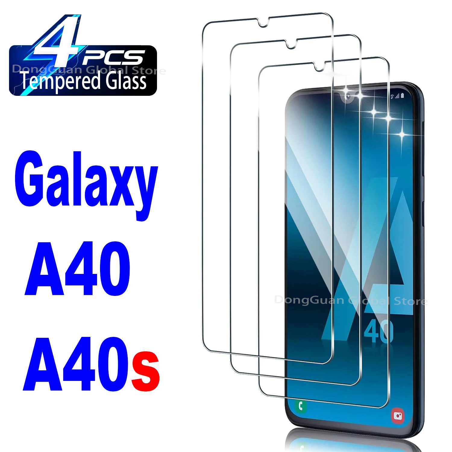 Vidrio templado para Samsung Galaxy A40, A40s, película protectora de pantalla, 2/4 unidades, 2024 nuevo