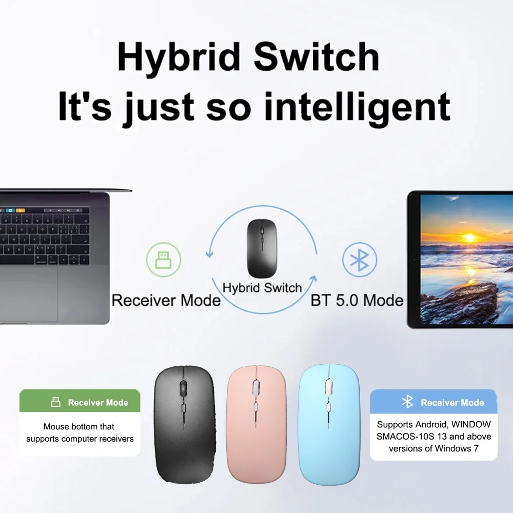 Wireless Keyboard Mouse Set Bluetooth-Compatible Keyboard Mouse Set Rechargeable For iOS Android Windows iPad PC Laptop wireless keyboard mouse set