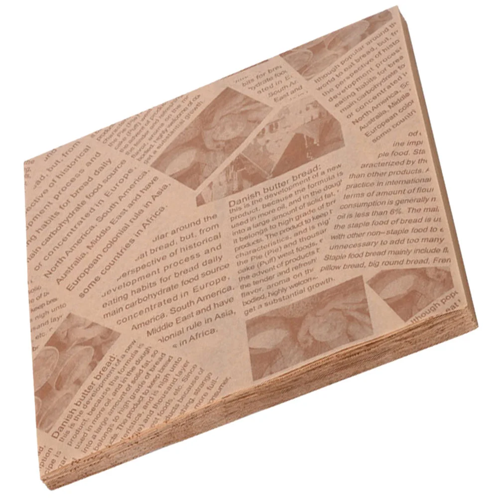 

100 Pcs Food Basket French Fries Paper Greaseproof Raw Wood Pulp Chips Wrapping